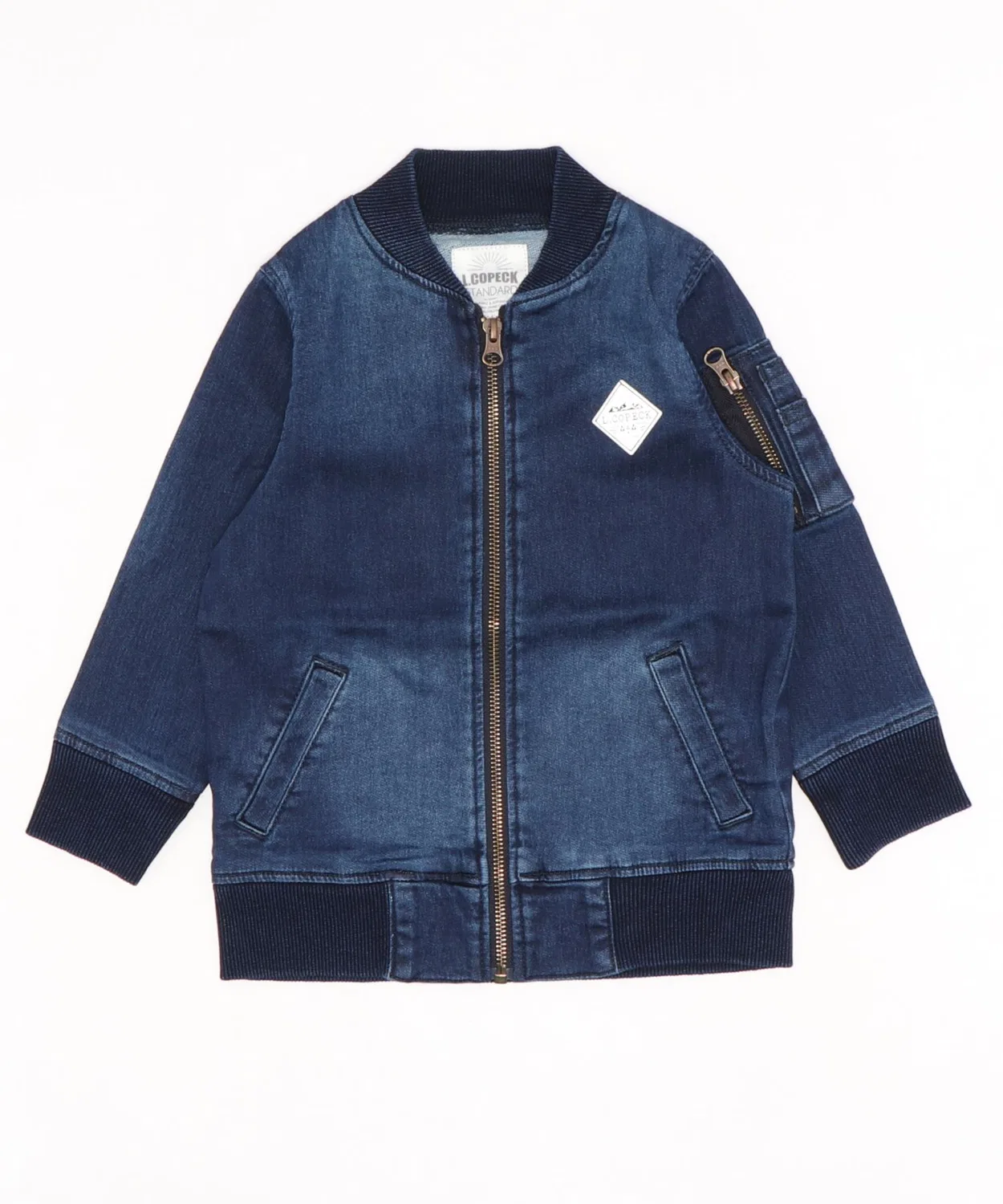 Детская куртка MA-1 из нитчатого денима L.COPECK, Navy