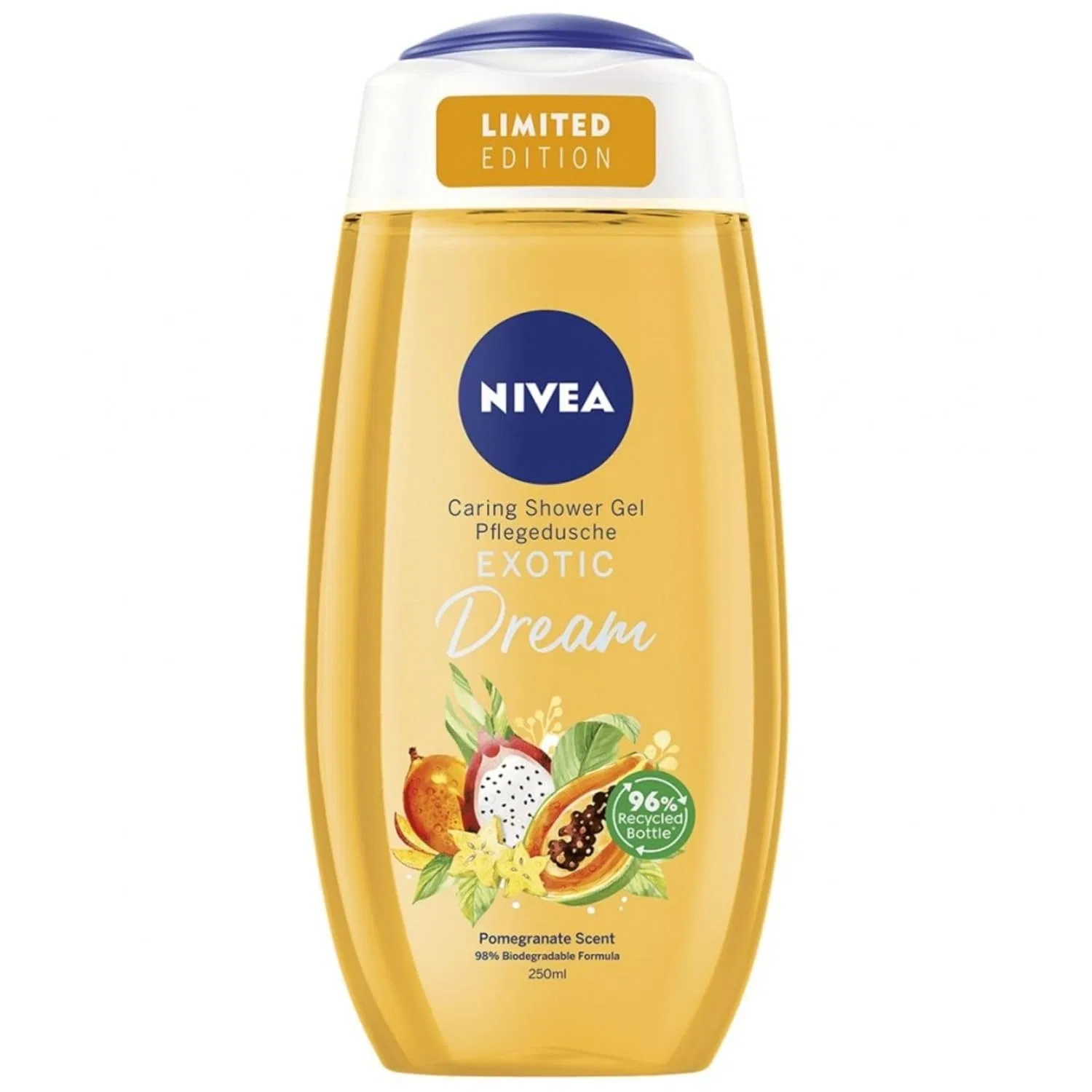 Гель для душа Exotic Dream с ароматом граната, NIVEA, 4 x 250 мл