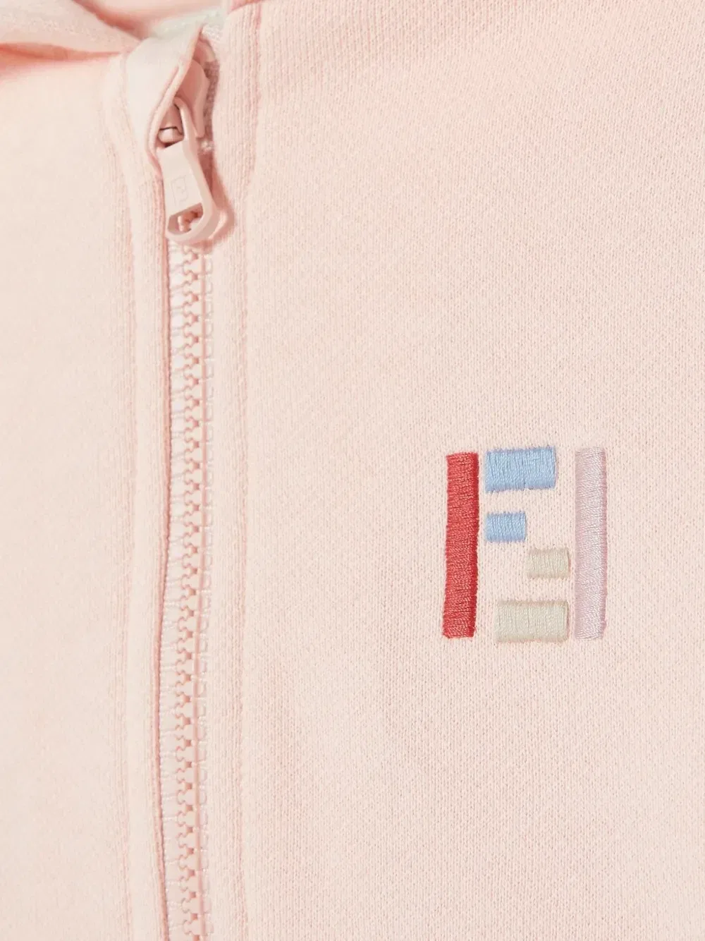 Толстовка на молнии с вышитым логотипом Fendi Kids, розовый — фото 3