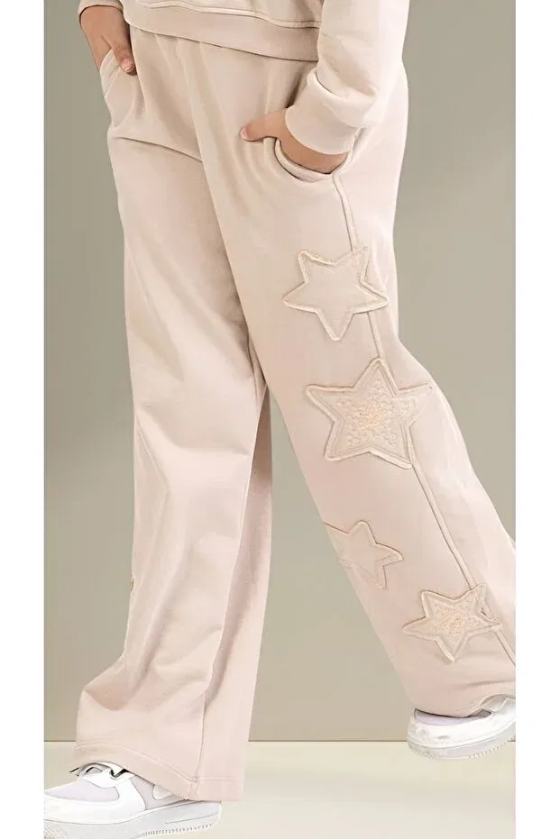 Детский спортивный костюм для девочек с блестками star tracksuit set Dmb Boys & Girls, Beige — фото 3