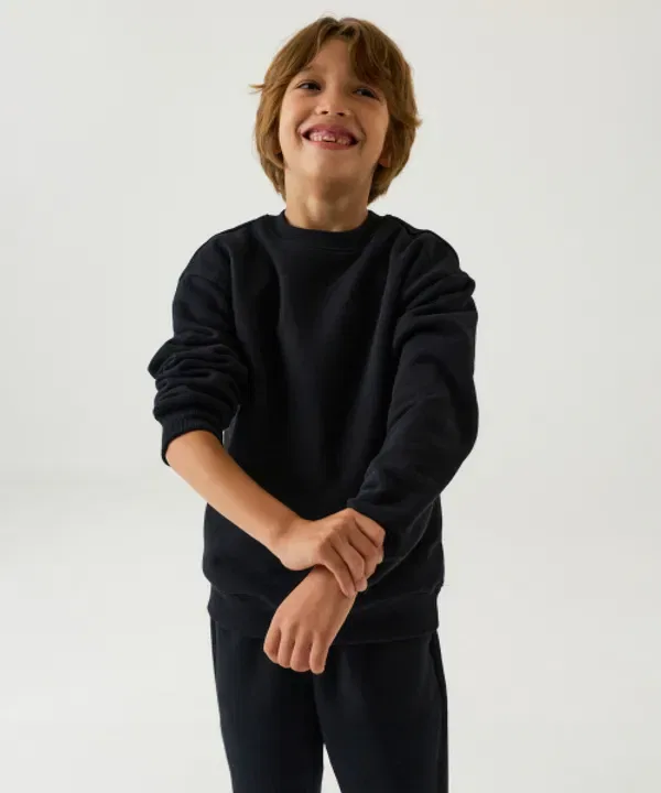 Свитшот оверсайз с начесом, Musinsa Standard Kids, черный