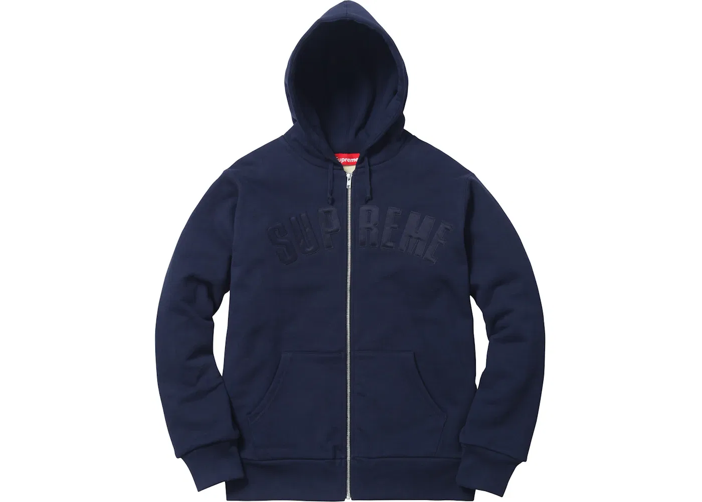 Мужской свитшот на молнии с принтом Supreme Arc Logo Thermal Zip Up Sweatshirt, Navy
