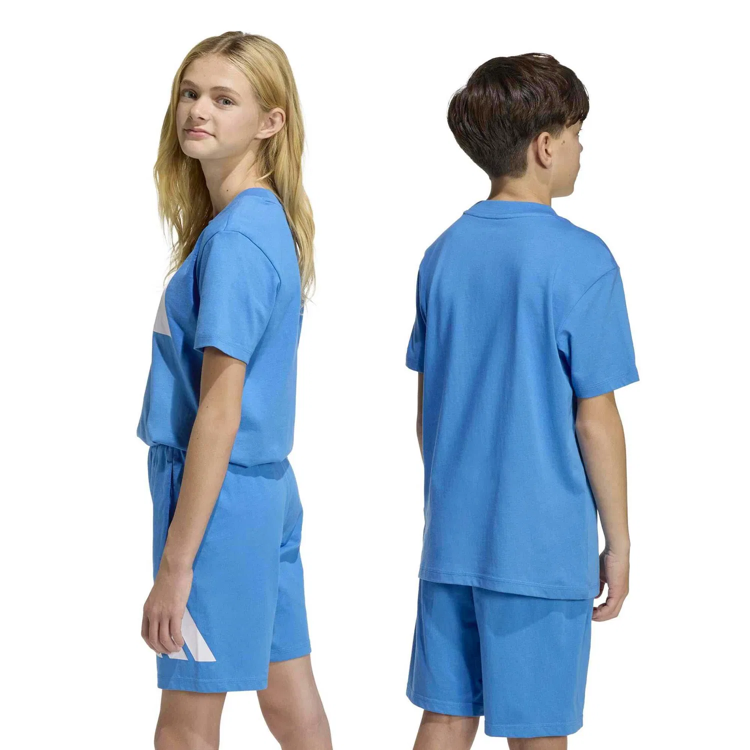 Детская футболка с коротким рукавом Adidas Sport J Bl Tee 160, Hellblau — фото 3