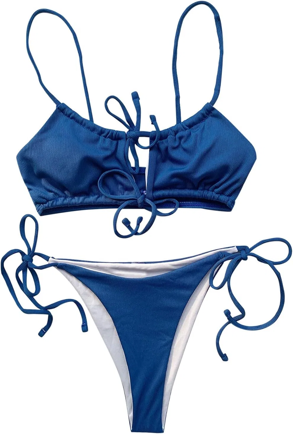 Женский бикини-комплект с вырезами, Brazilian, Blue