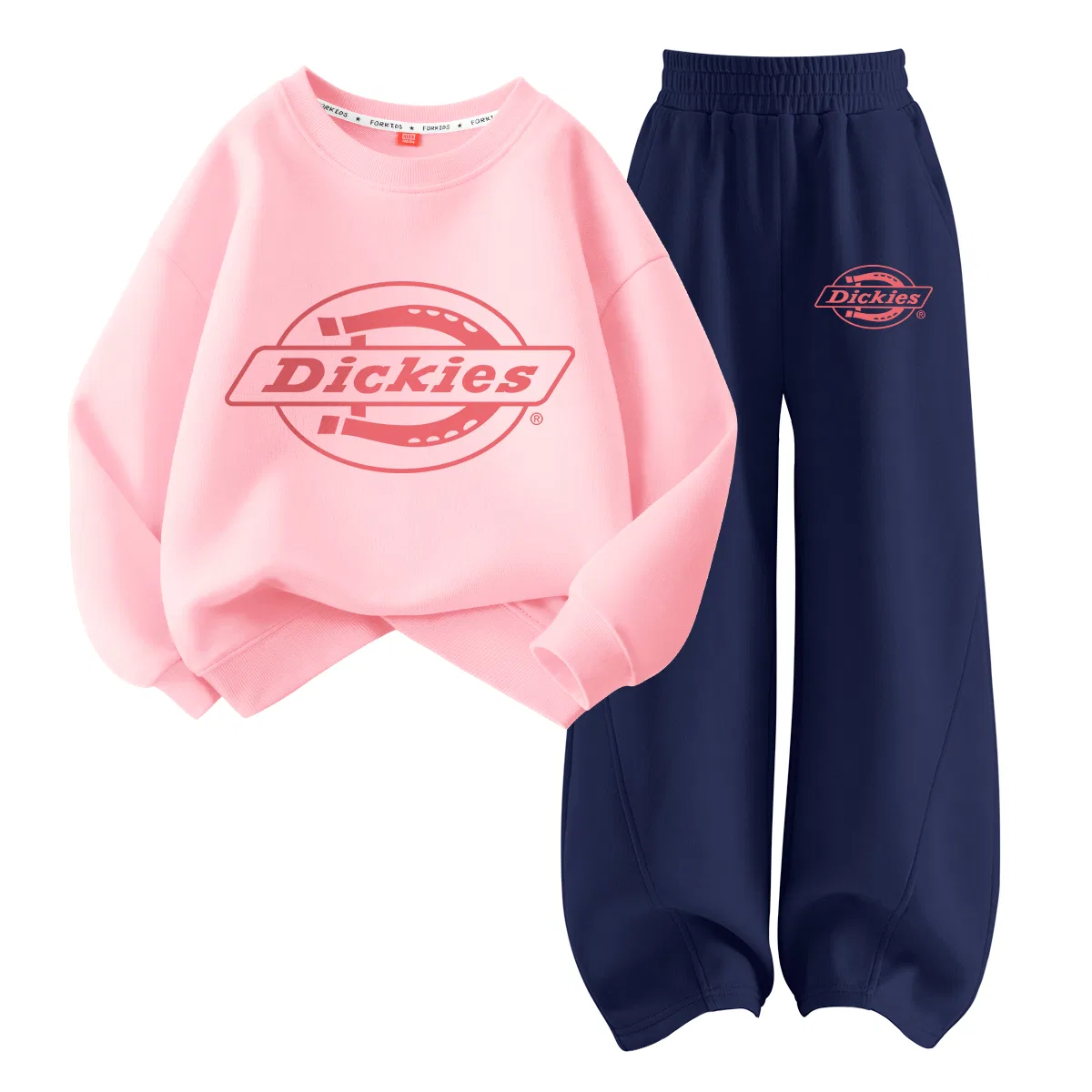 Детский комплект из двух лонгсливов с принтом Dickies, Clearwater Blue/Navy Blue — фото 4