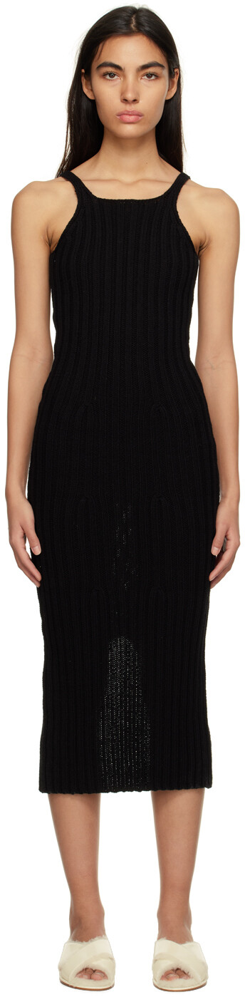 

Черное платье-миди в рубчик Missing You Already, Черный, Черное платье-миди в рубчик Missing You Already