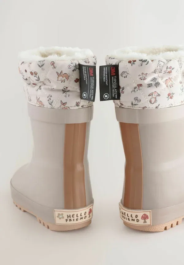 Сапоги резиновые утепленные Regular fit thinsulate lined cuff wellies Next Mocha Brown, коричневый — фото 3