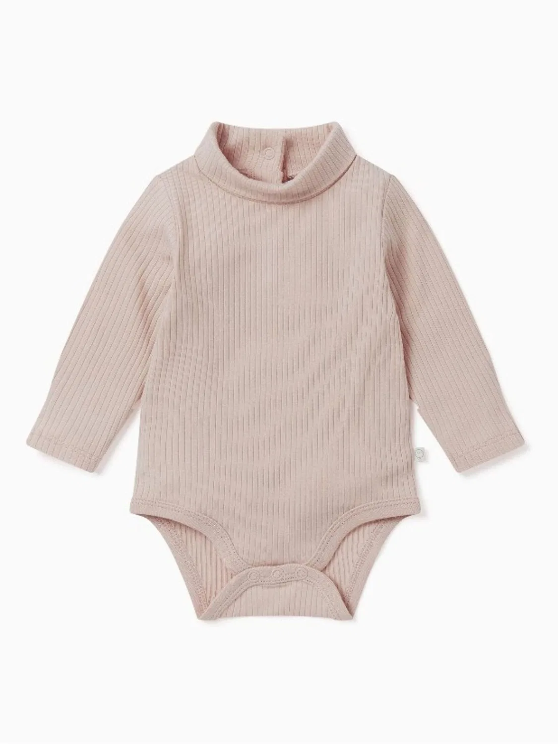 Боди с воротником-стойкой Ribbed Roll Neck Mori, светло-розовый