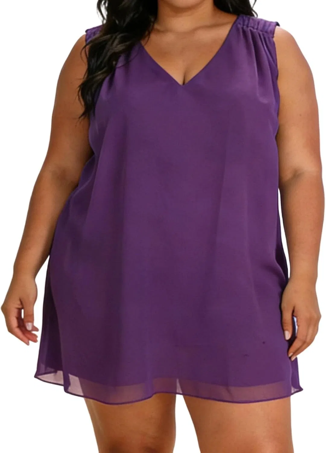 Женское пляжное платье-сарафан на бретелях Plus Size, Purple