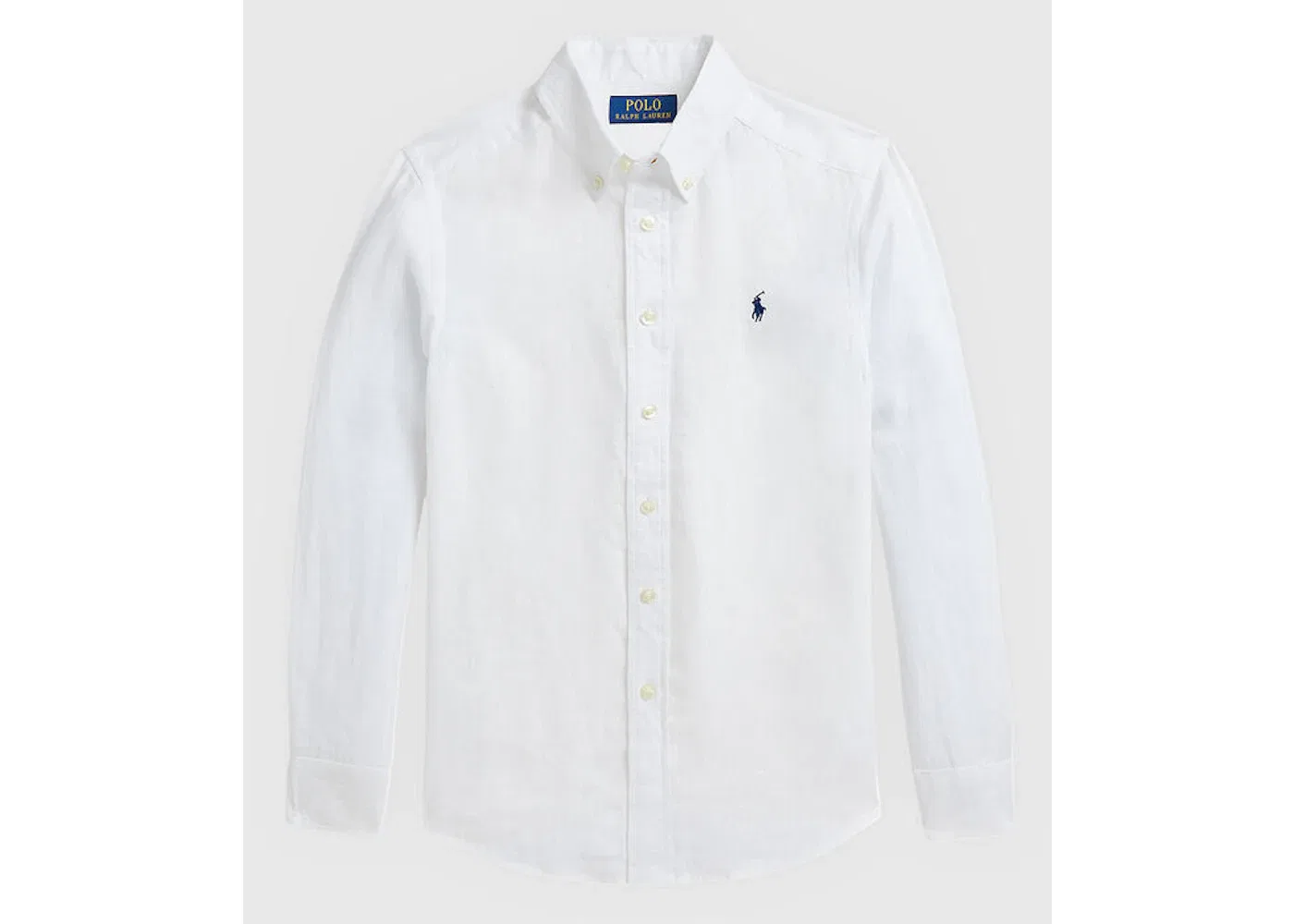 Детская рубашка с длинным рукавом Linen Sport Shirt Polo Ralph Lauren, белый