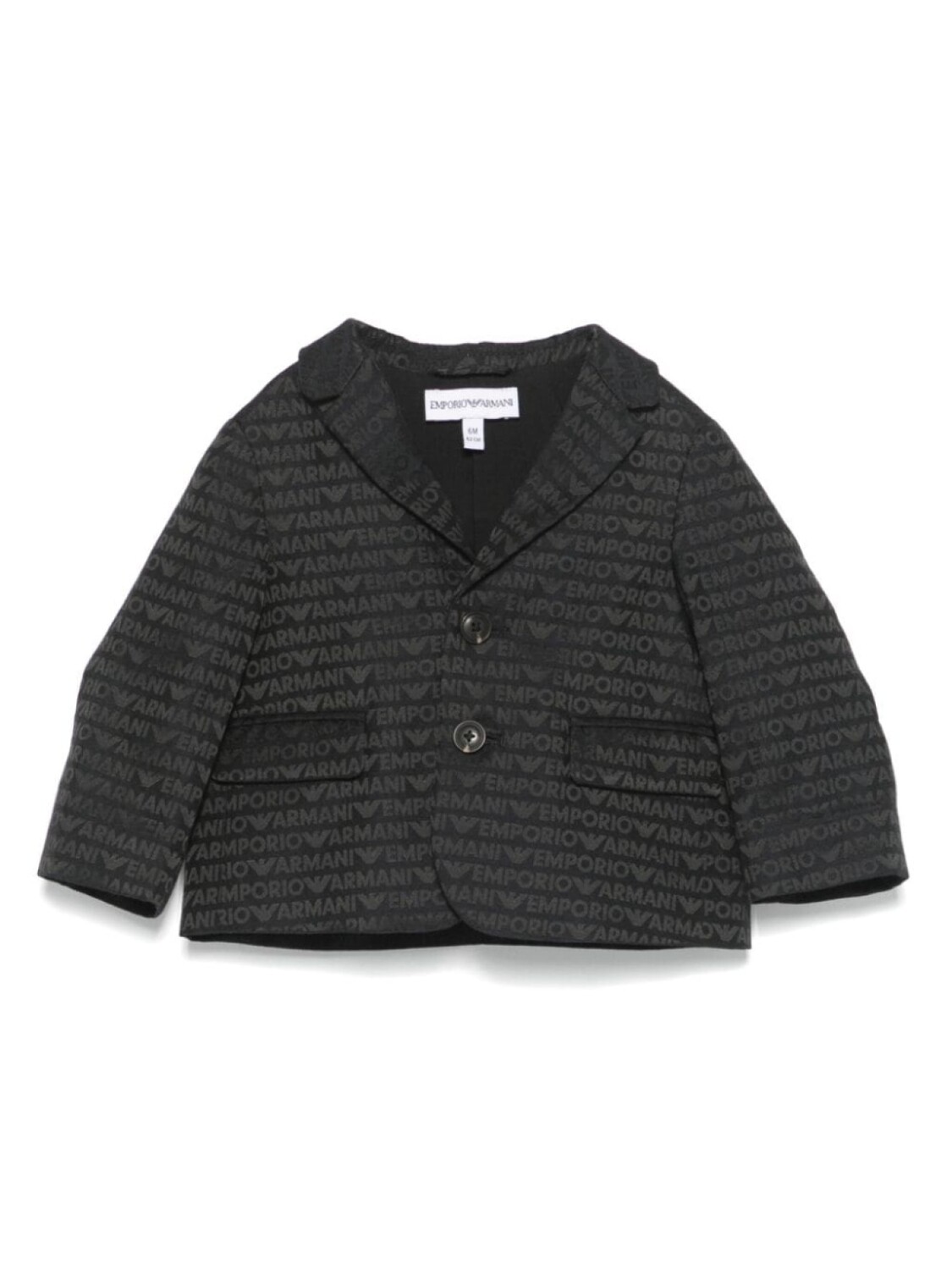 

Детский жаккардовый блейзер с логотипом Emporio Armani Kids, синий