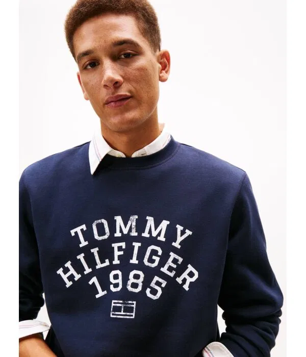 Мужской пуловер из футера Tommy Hilfiger, Blu Marino — фото 4