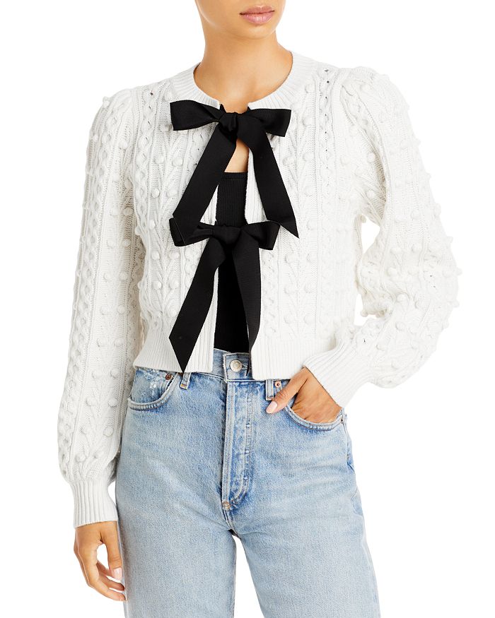 

Кардиган с бантом «Китти» Alice and Olivia, белый