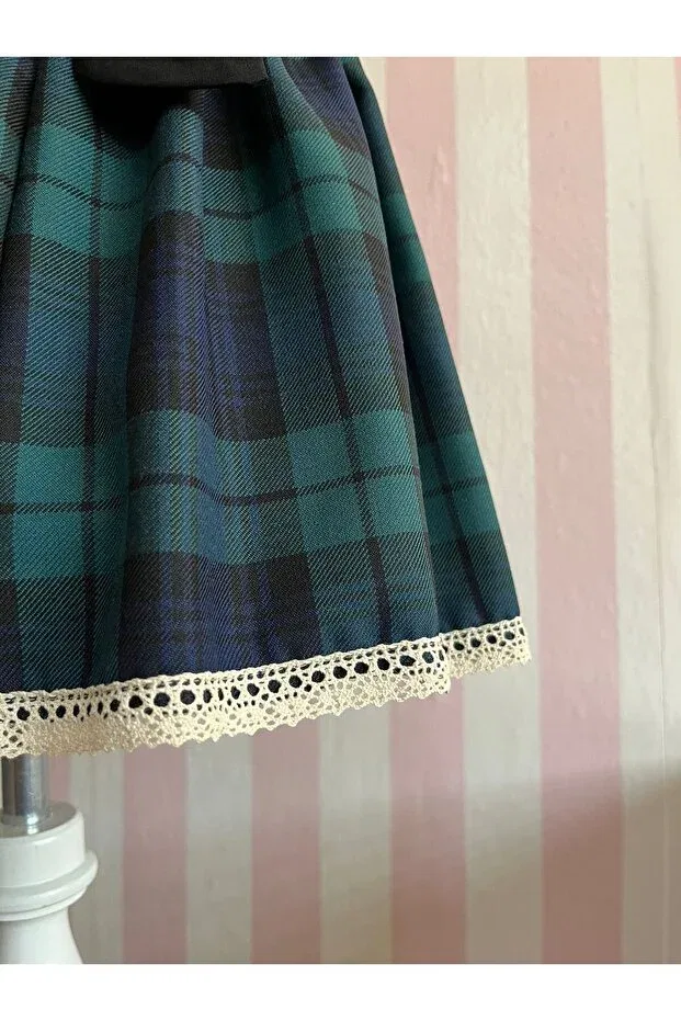 Детский для девочек сарафан-комбинезон с принтом Eylülce Butik, Dark Green — фото 4