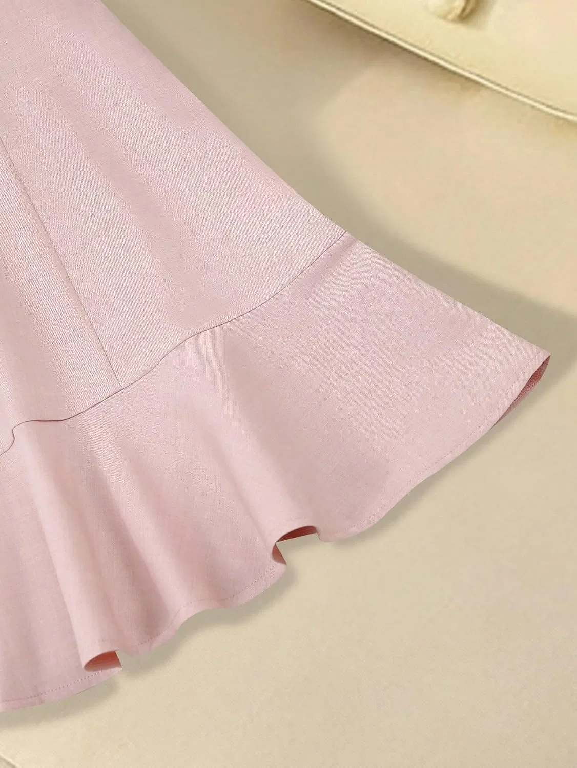 Женское мини-платье с коротким рукавом повседневное, Baby Pink — фото 4