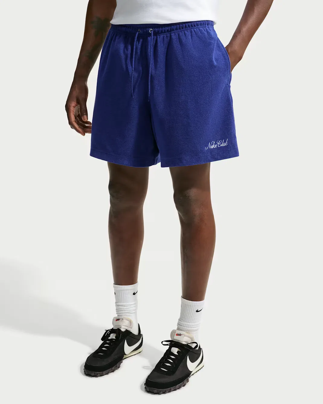 Мужские махровые шорты Nike Club, Deep Royal Blue/White/Phantom — фото 2