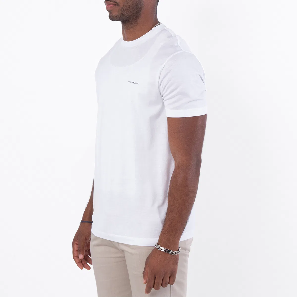 Футболка с логотипом из смеси лиоцелла Emporio Armani, Bianco Ottico — фото 3