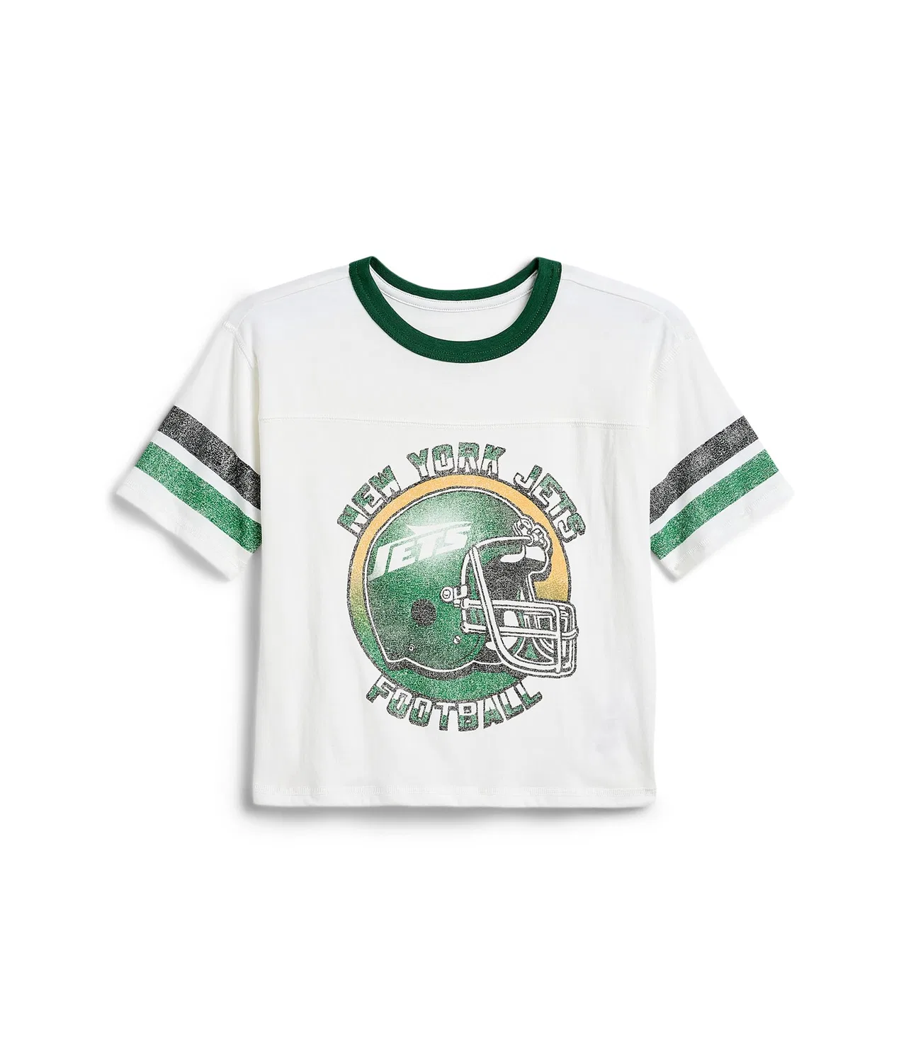 Футболка NFL New York Jets в полоску с контрастной отделкой (для маленьких и больших детей) Junk Food Clothing Kids, Vintage White