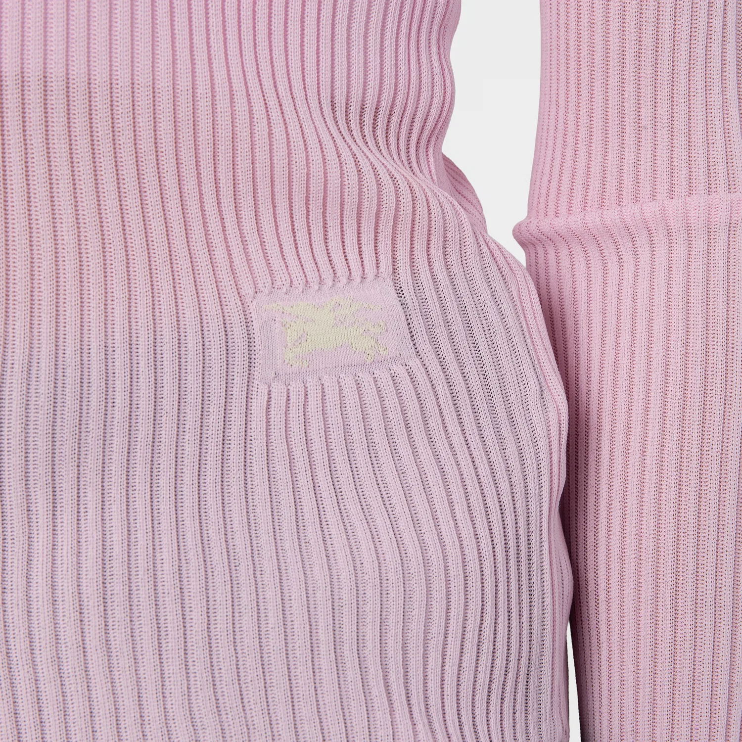 Женская рубашка с длинным рукавом Rib Knit Long-Sleeved Shirt Burberry, Cameo — фото 3