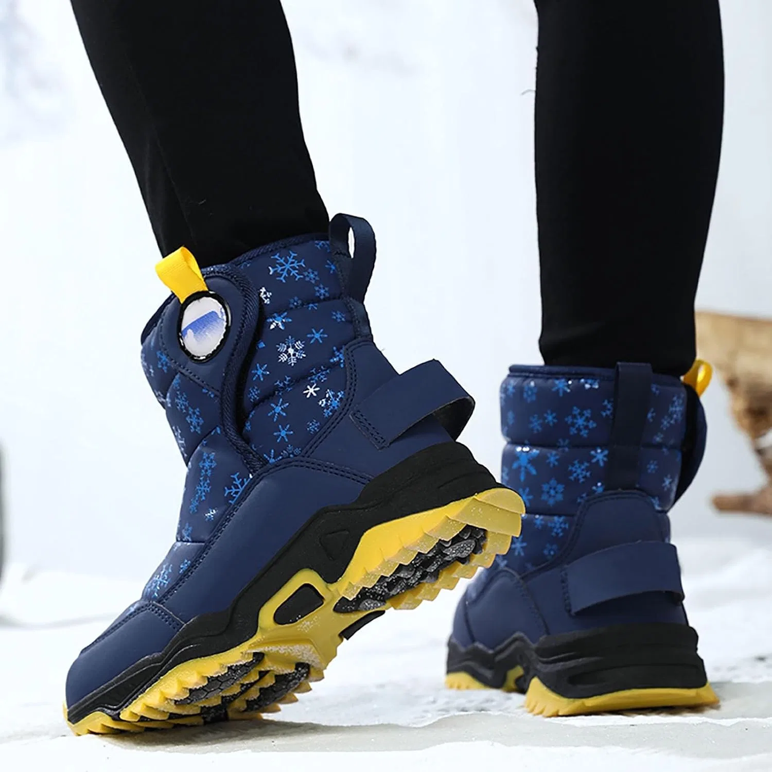 Детские зимние ботинки для мальчиков и девочек с принтом, Snow Boots, Dark Blue — фото 3