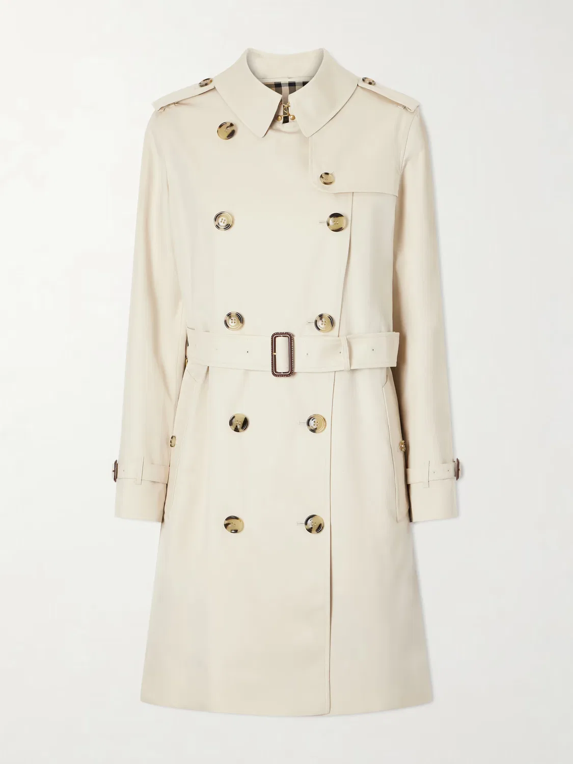 Тренч Кенсингтонский, Burberry, двубортный, с поясом, бежевый