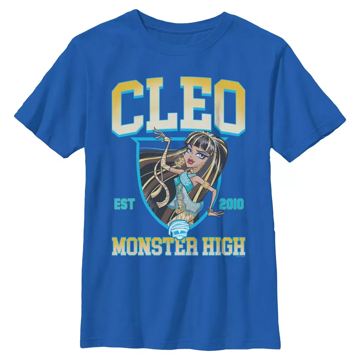 Детская футболка с принтом Cleo Est 2010 Monster High, Королевский Синий