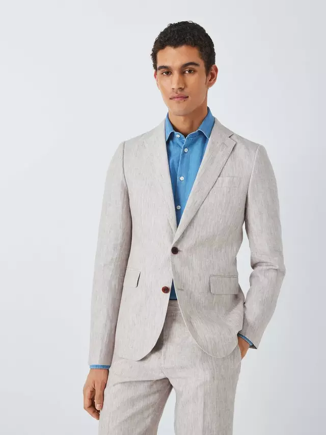 

Куртка John Lewis Cambridge Linen Single Breasted Regular Fit Suit, цвет stone