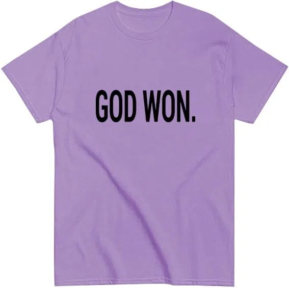 Футболка с принтом God Won Christian Faith, Purple