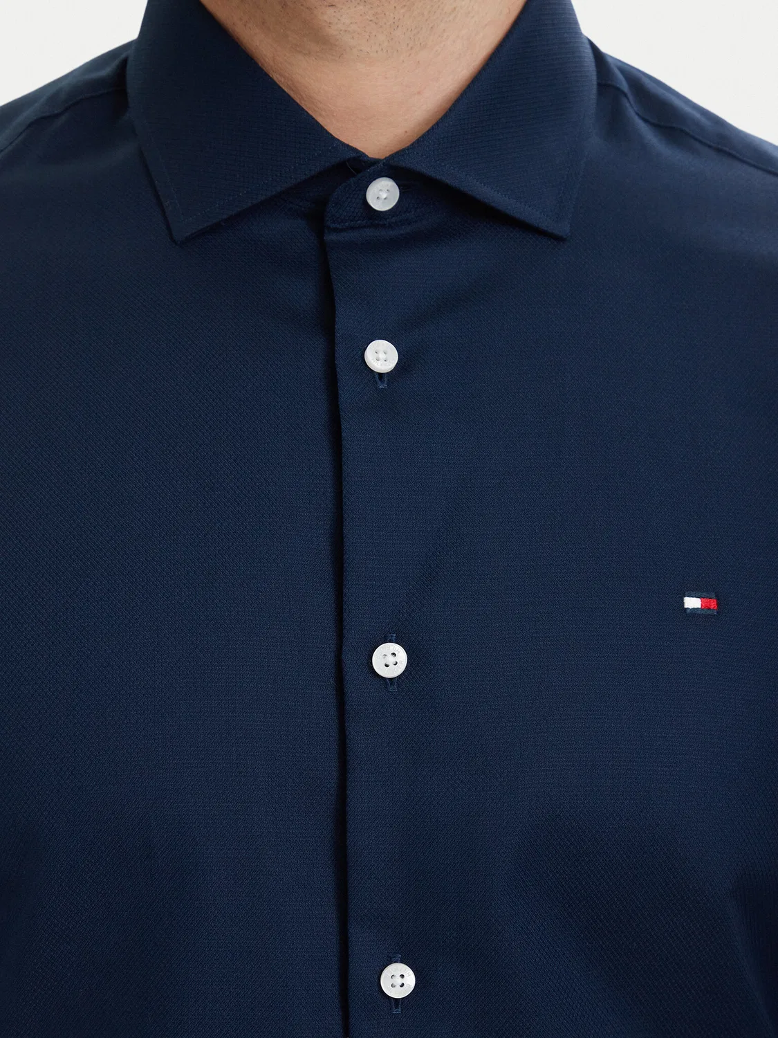 Мужская рубашка стандартного кроя Dobby Tommy Hilfiger, темно-синий — фото 4