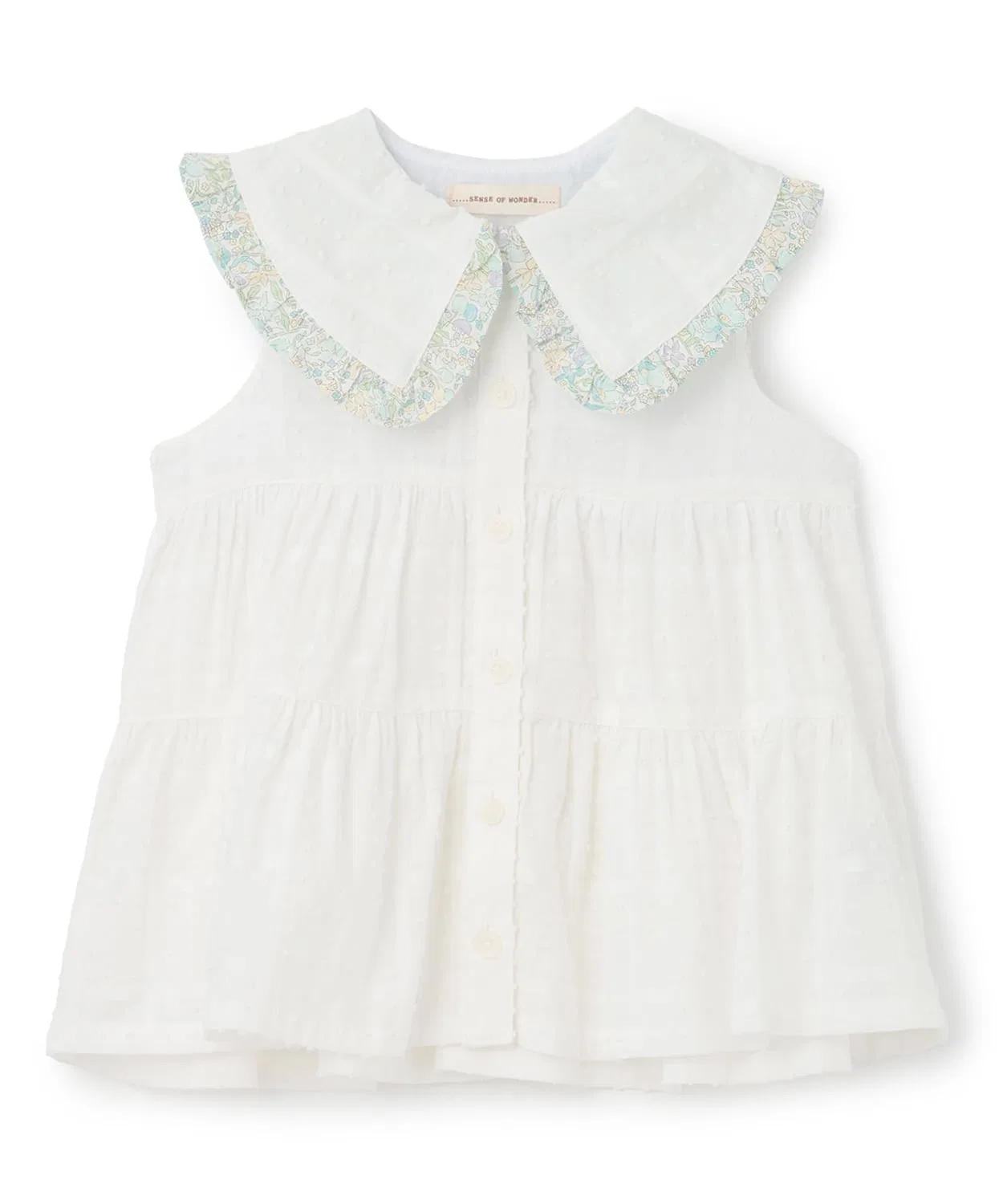 Детская туника с воланами Liberty Floral Sense of Wonder, Off White
