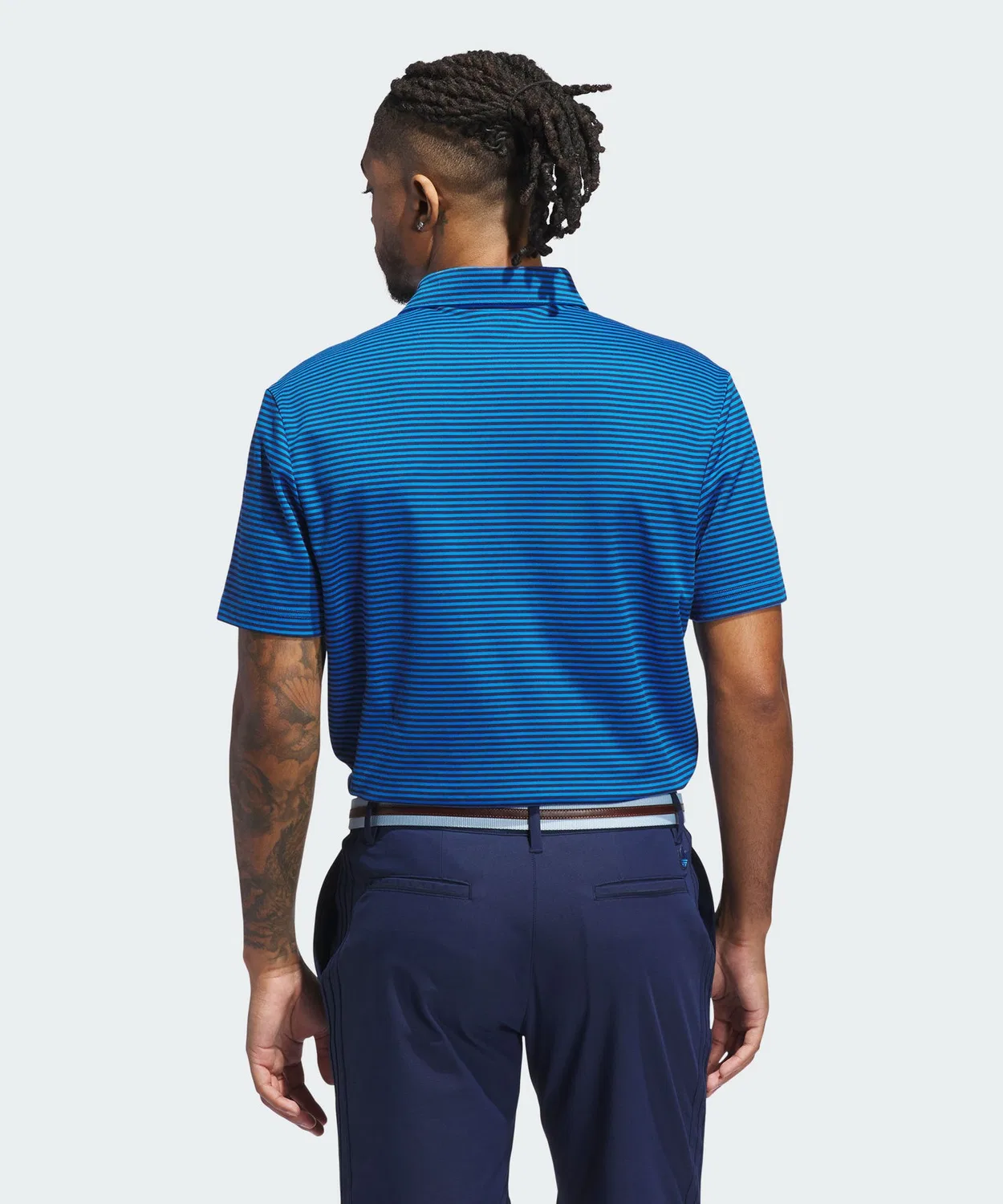 Мужская хлопковая поло с коротким рукавом Originals Striped Pique Polo Adidas, Blue — фото 2