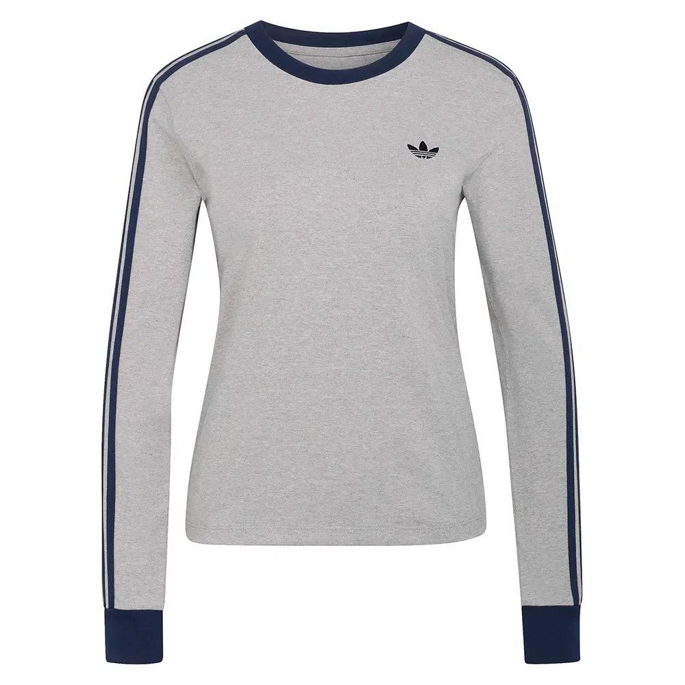 Футболка с длинным рукавом 3 Stripes Slim Adidas Originals, серый — фото 3
