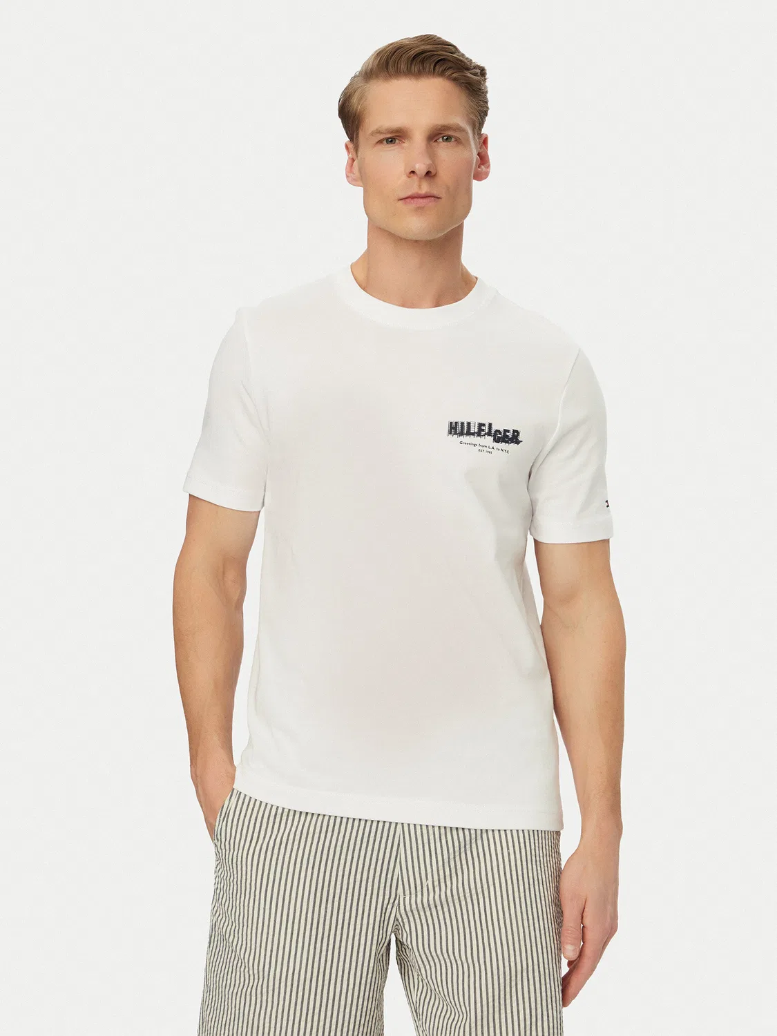 Мужская футболка стандартного кроя Logo Graphic Tommy Hilfiger, белый — фото 3