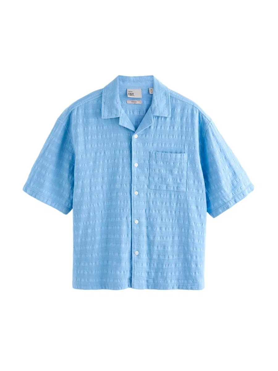Рубашка Next Comfort fit Button Up Shirt 'Edit' светло-голубого цвета