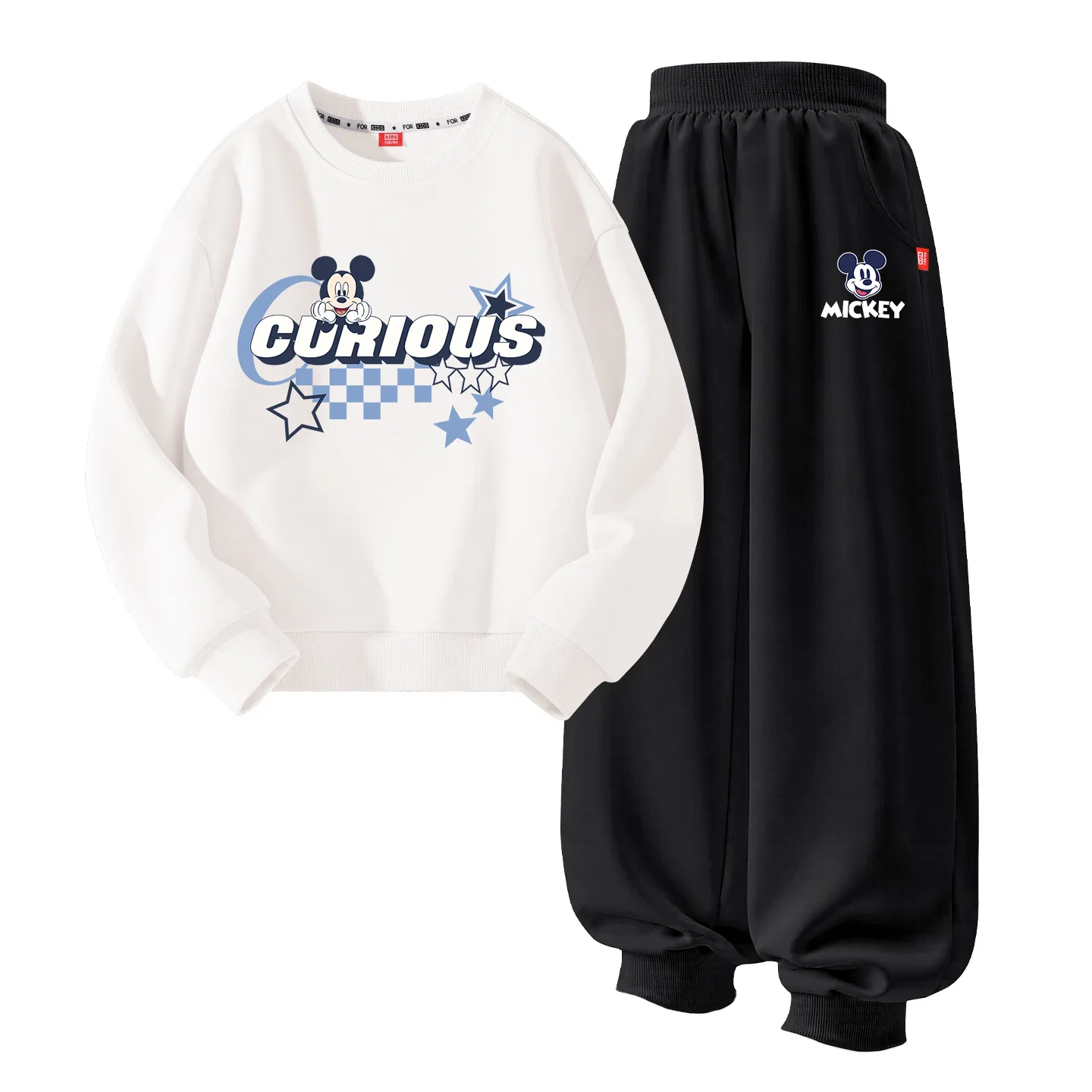 Детский спортивный костюм с принтом Disney, Di Star Gechi White+Di B Trendy Mickey K Black