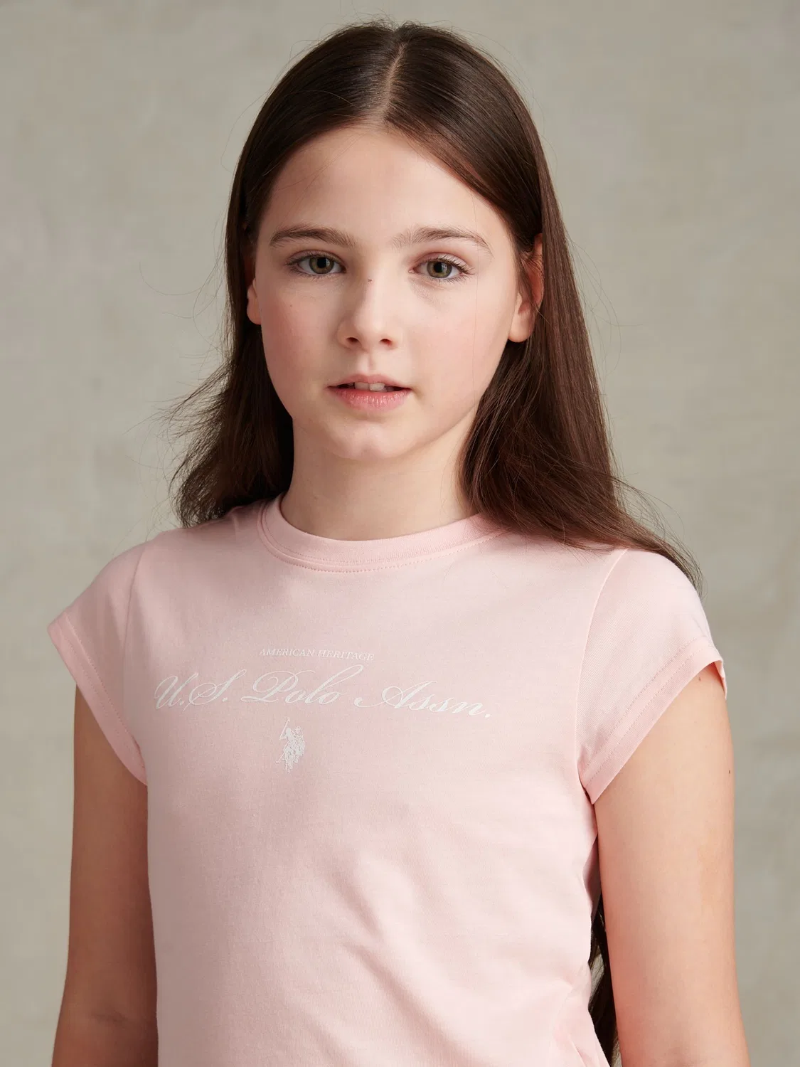 Футболка с кап-рукавом, логотип U.S. Polo Assn, розовый — фото 2