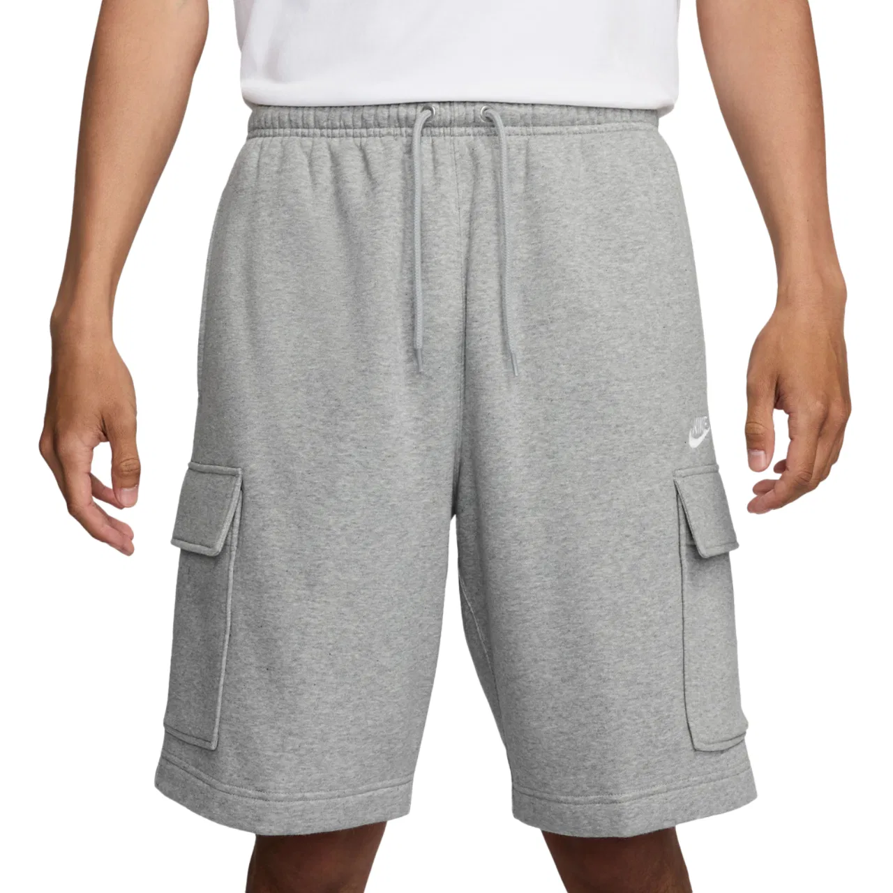 Мужские шорты карго Club Nike, цвет Dark Grey Heather/White/Light Smoke Grey