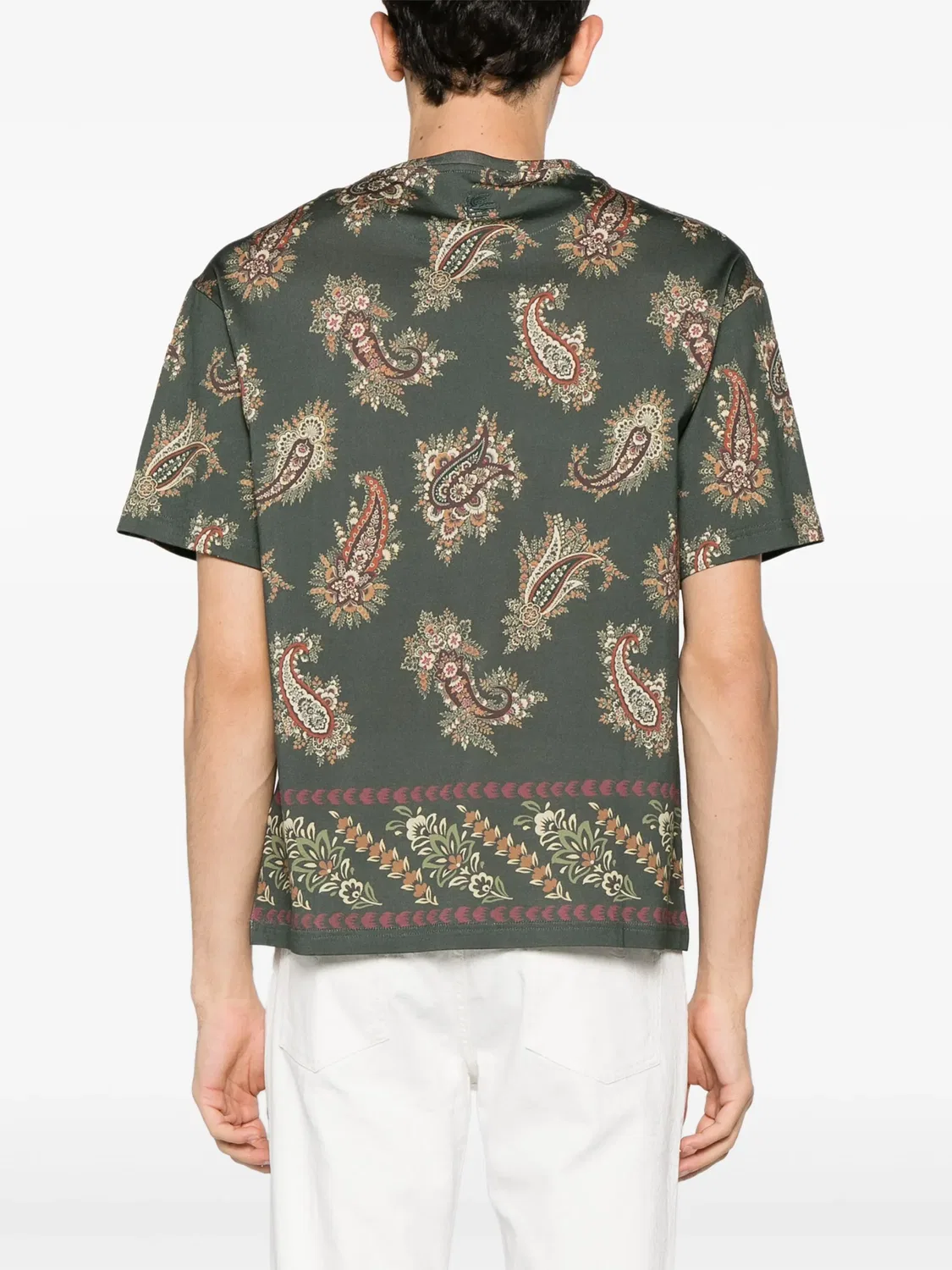 Футболка с узором пейсли из хлопка ETRO, зеленый — фото 3
