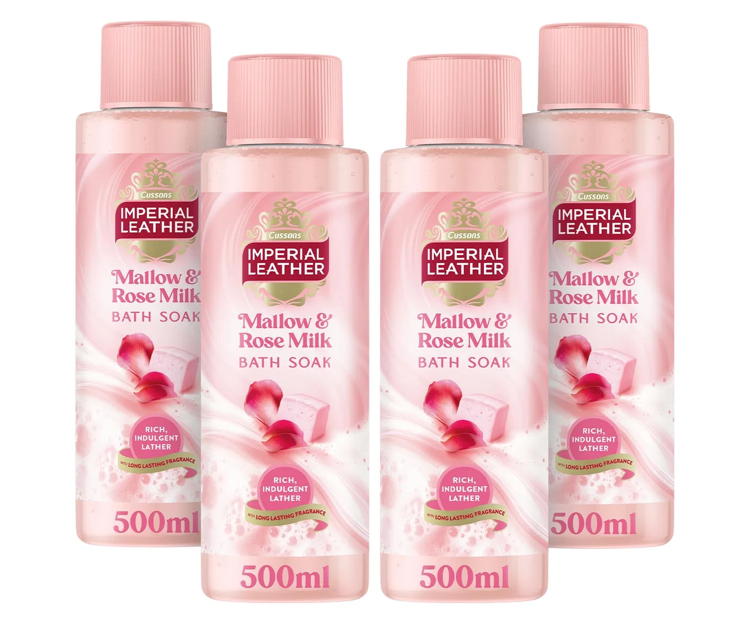 Пена для ванны Bubble Bath, Imperial Leather, набор 4 шт по 500 мл, Mallow and Rose Milk
