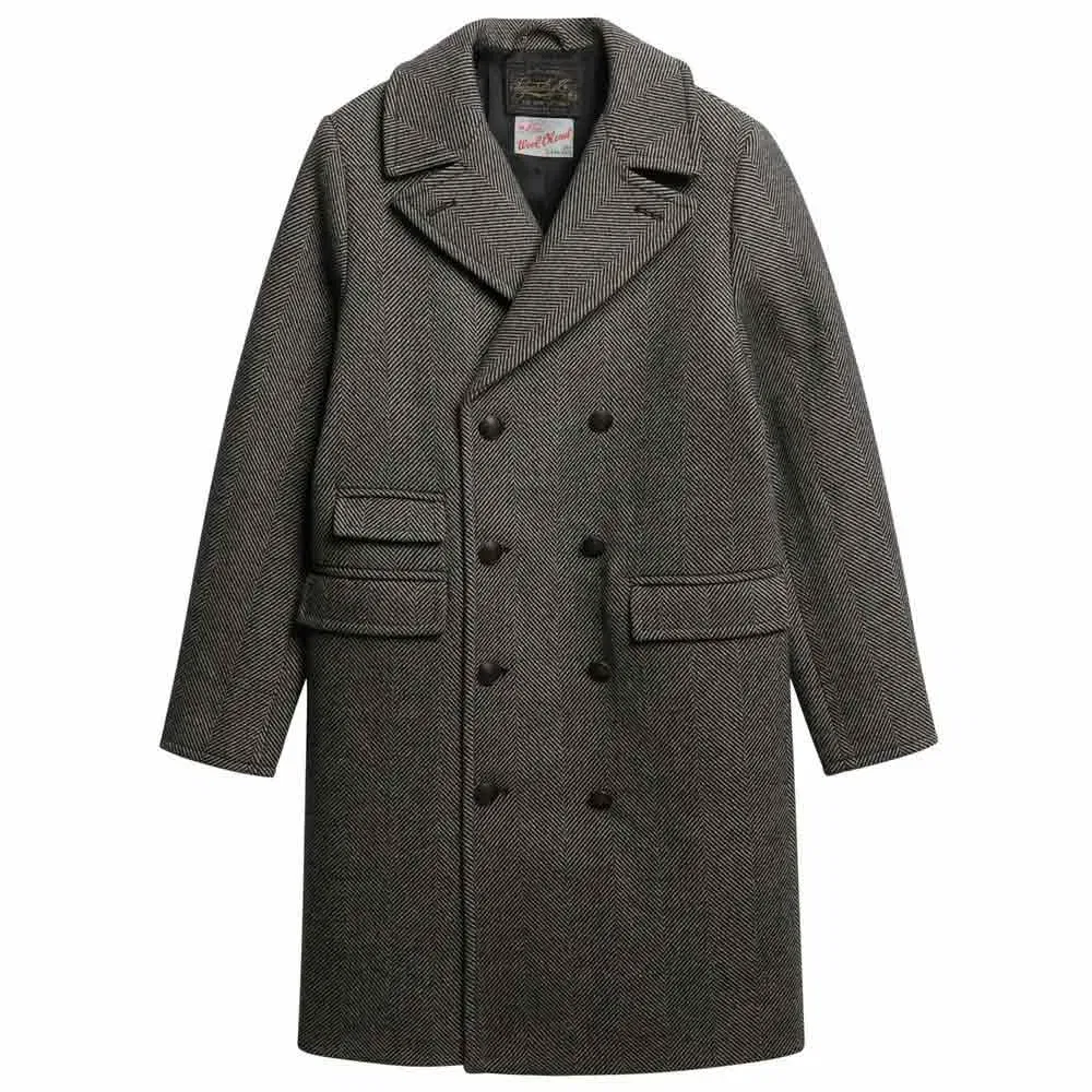 Пальто Merchant Wool Blend Superdry, серый — фото 3