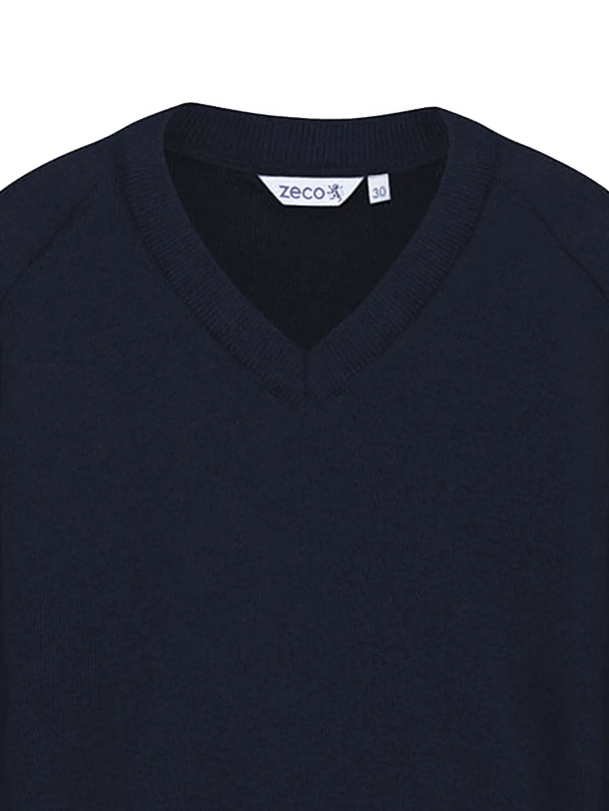 Свитер с V-образным вырезом и рукавами реглан Zeco Schoolwear Kids, синий — фото 3