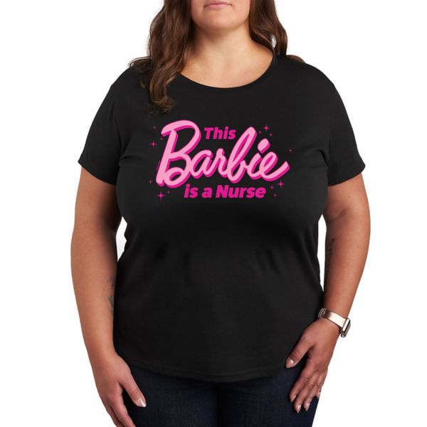 

Плюс это футболка с рисунком медсестры. Barbie, черный