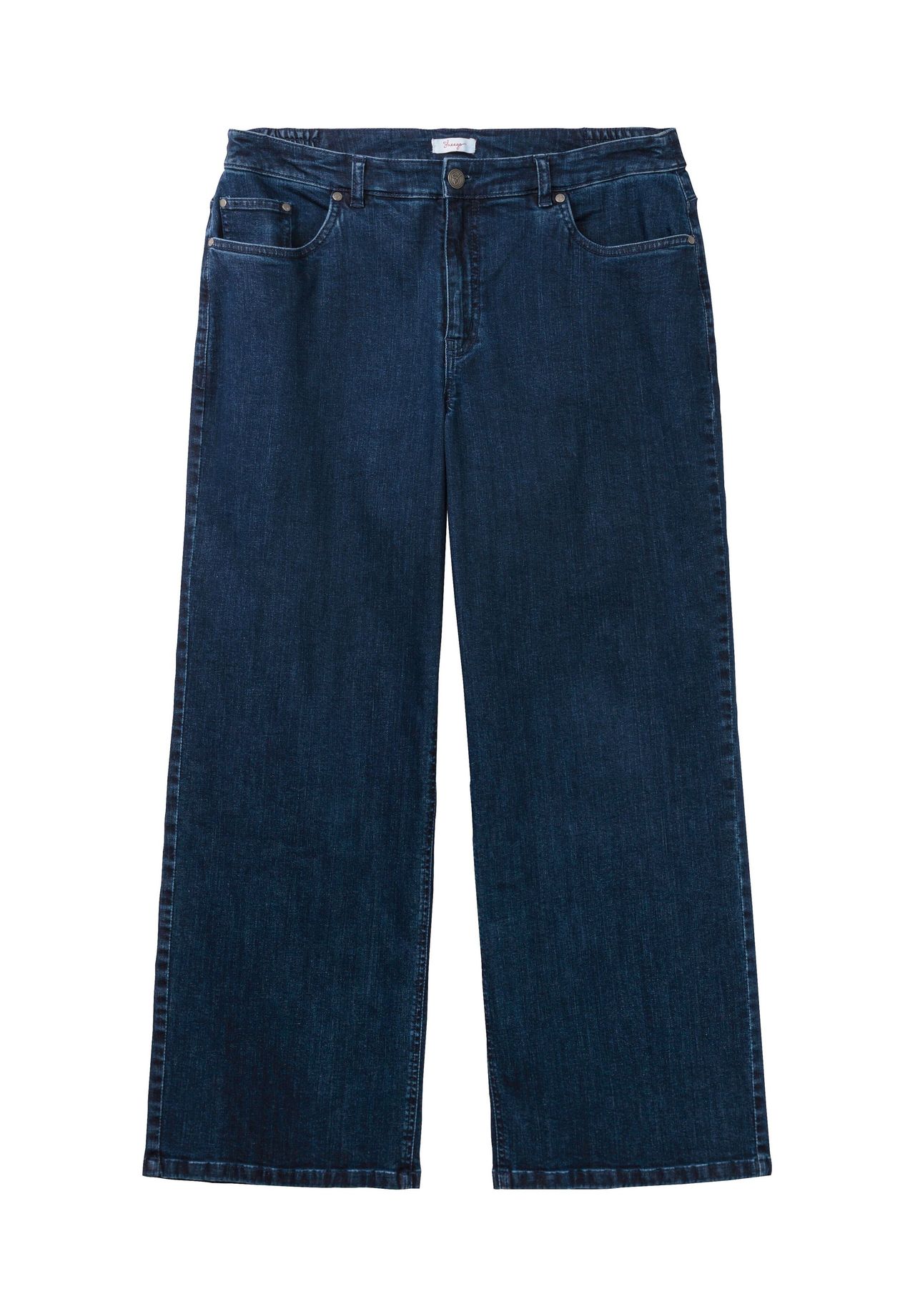 

Широкие джинсы с завышенной талией, пышного кроя ELLA Sheego, цвет Dark Blue Denim