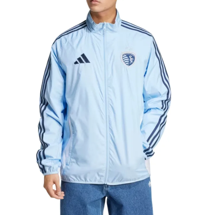 Reversible anthem jacket Sporting Kansas City Adidas, Glow Blue — фото 2