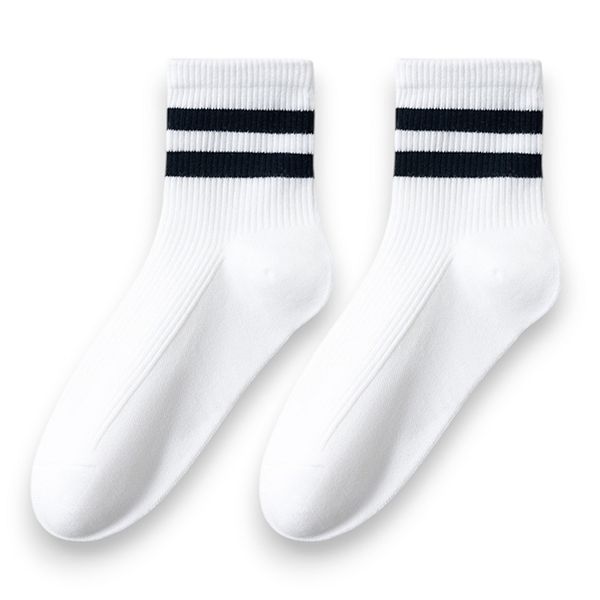 

Женские антибактериальные дышащие ребристые носки с двойной полосой на манжете Anna-Kaci, White