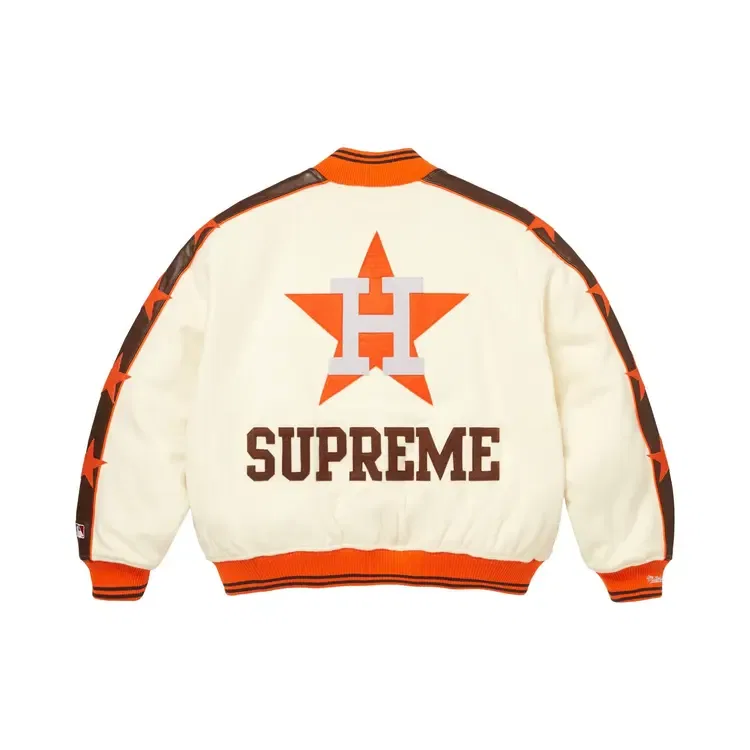 Куртка Supreme x Mitchell & Ness Teams Varsity Jacket, белый — фото 2