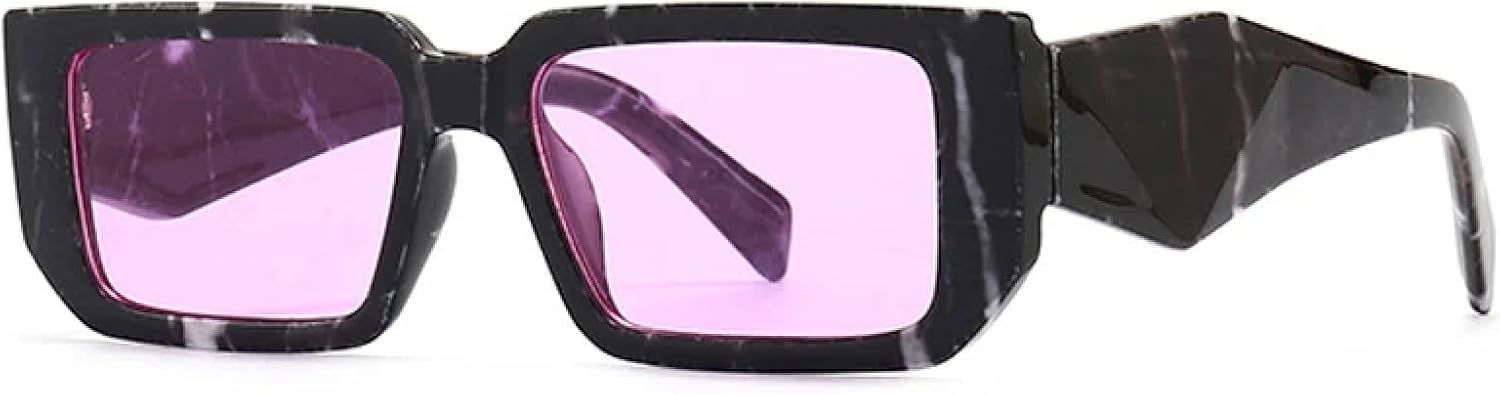 

Модные прямоугольные солнцезащитные очки для женщин в стиле ретро с защитой от УФ-излучения UV400 и разноцветным леопардовым принтом для мужчин HHZZYVY, Black Pattern Purple