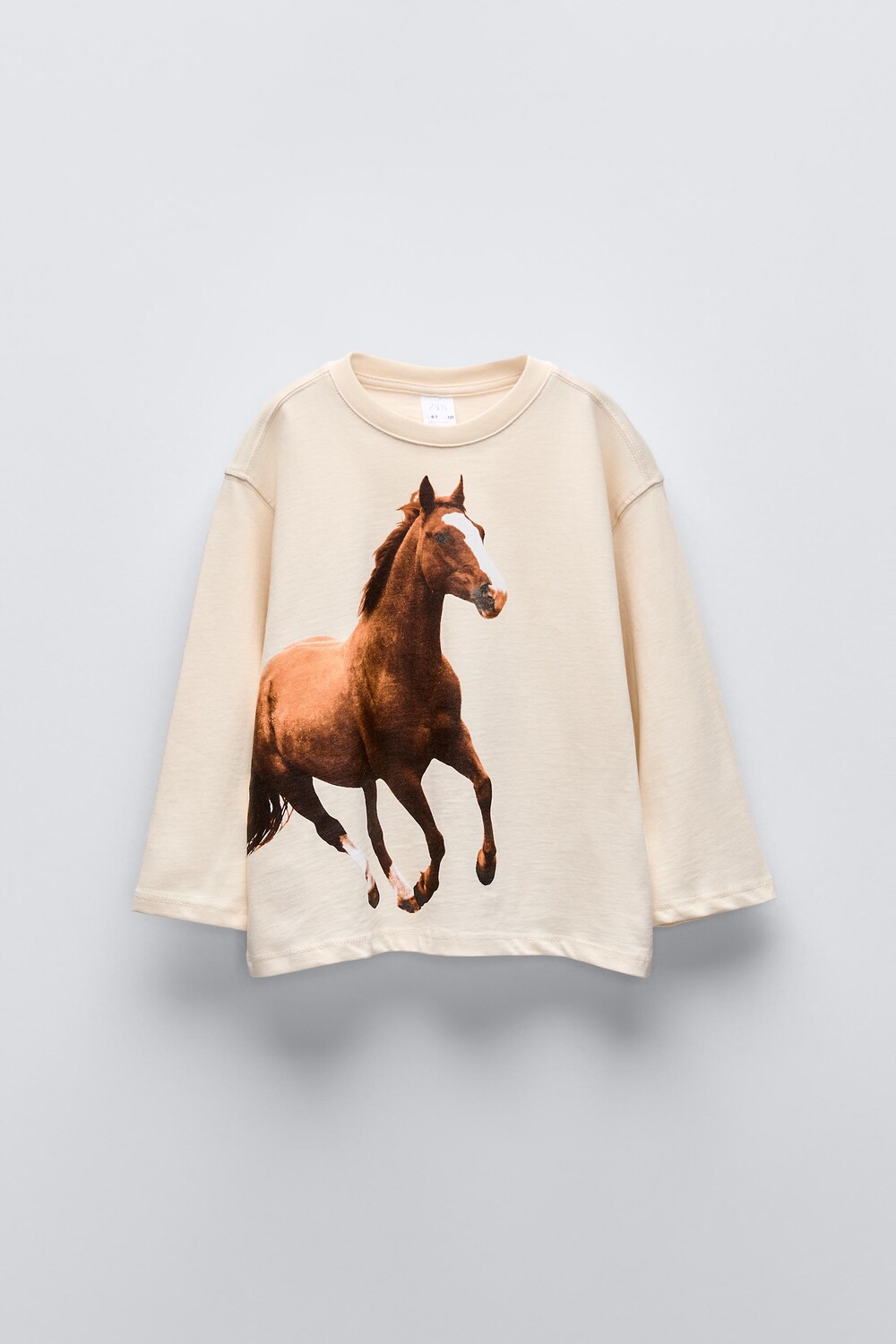 

Футболка с фотографией лошади ZARA, экрю