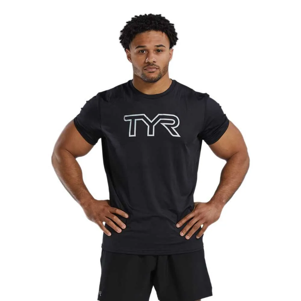 

Футболка с коротким рукавом спортивная TYR Airtec Big Logo Solid, черный