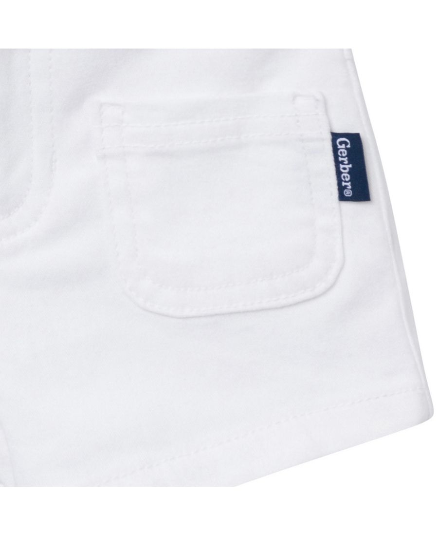 Детские твиловые шорты для девочек, розовые Gerber, White — фото 4